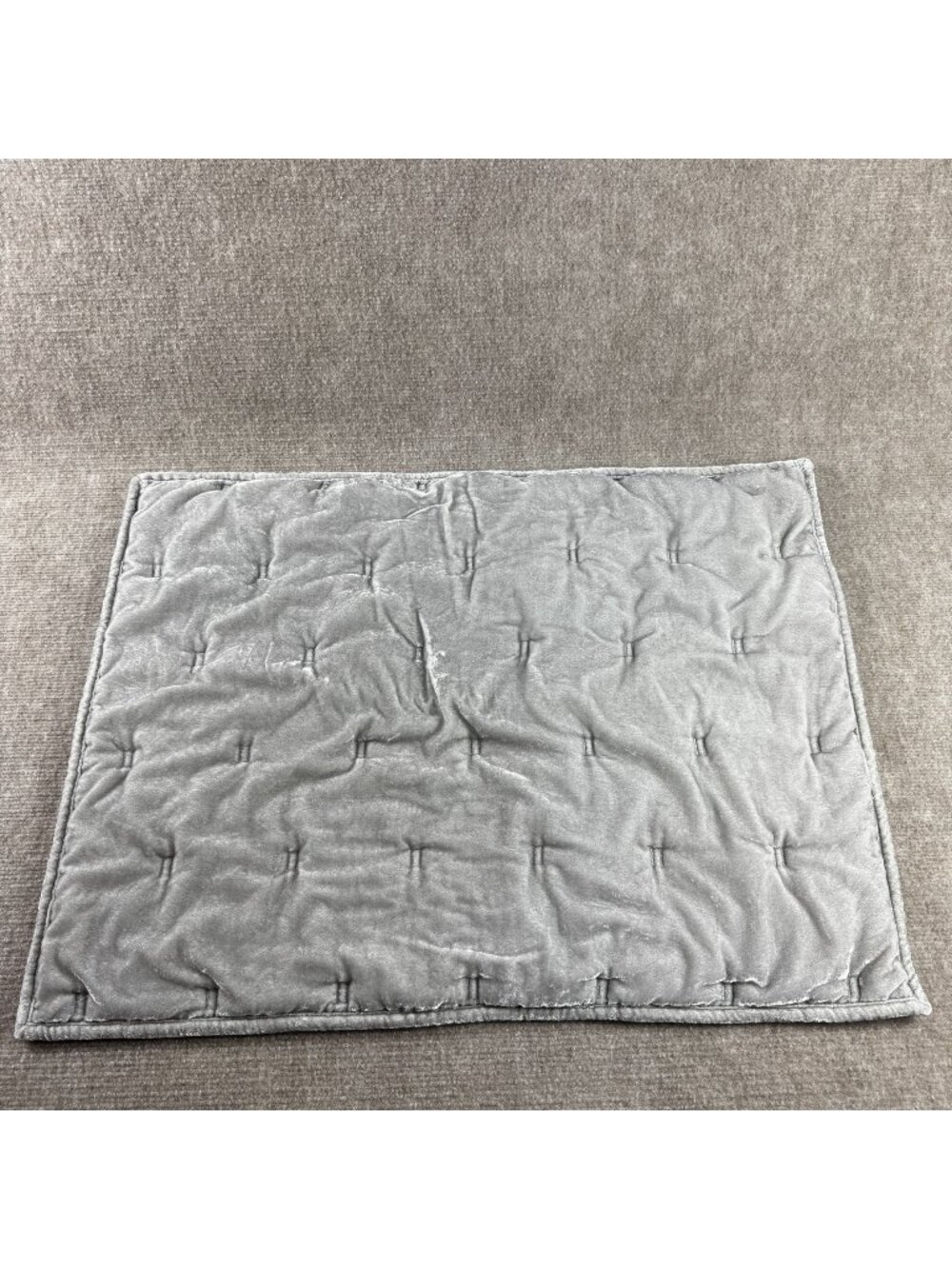 West Elm Velvet Tack Stitch Standard Pillow Sham Grey Silver Tufted Luxurious